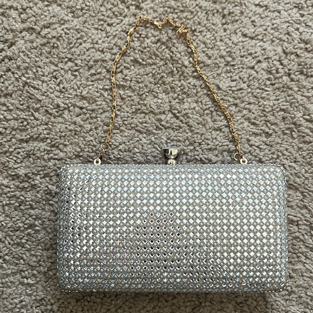NWT fancy purse crystal studded and tan